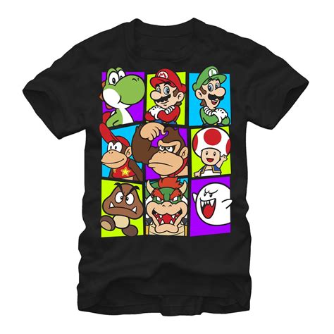 Mens Nintendo Mario Cast T Shirt Mario Shirt Graphic Tees T Shirt