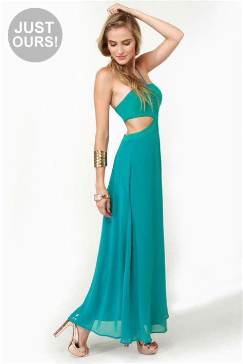 Sexy Teal Dress Maxi Dress Halter Dress 49 00 Lulus