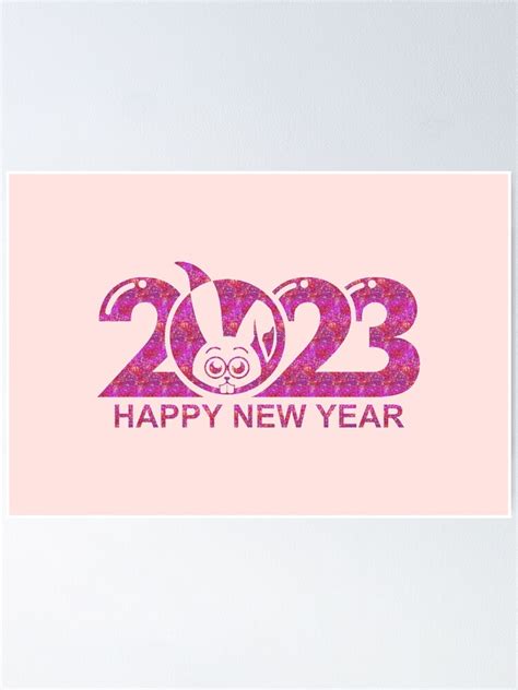 New Year 2023 Year Of The Rabbit Poster For Sale By Maximaminima Redbubble