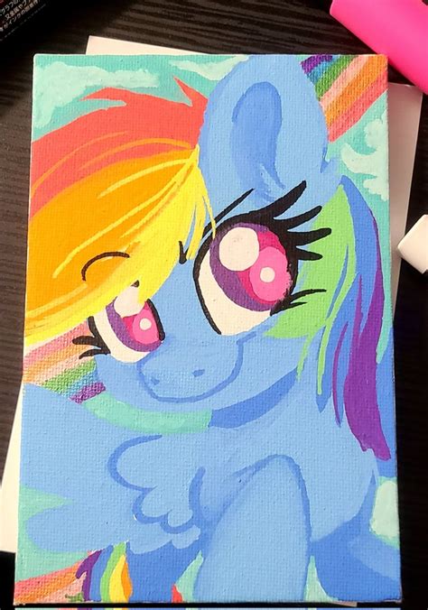 Safe Artist Lbrcloud Rainbow Dash Pegasus Pony Solo