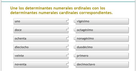 Determinantes Numerales Ejemplos