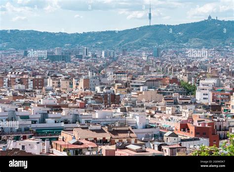 Aerial View Of Downtown City In Barcelona Stock Photo - Alamy