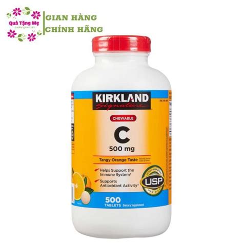 Viên Nhai Bổ Sung Vitamin Kirkland Signature Vitamin C 500mg 500v