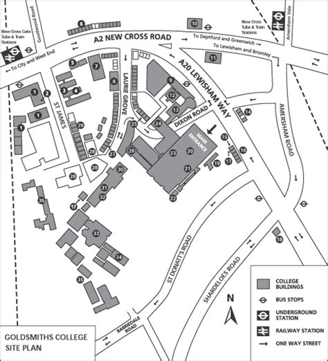 Goldsmiths College Department Of Computing Campus Map