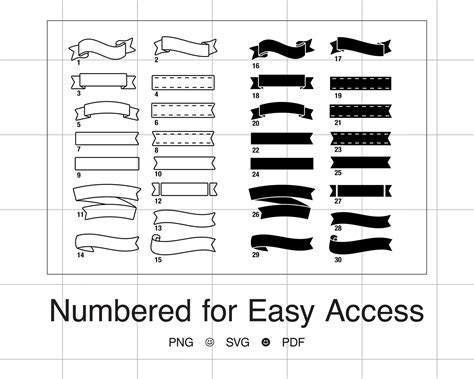 Banner Bundle Png Svg Pdf Banner Clipart Banner Vector Etsy