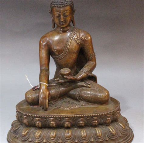 12 Tibet Buddhism Lhasa Fane Pure Bronze Shakyamuni Sakyamuni Buddha