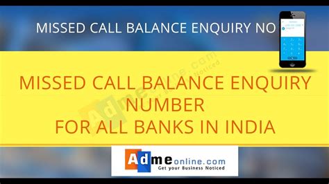 All Bank Balance Enquiry Number Bank Balance Check Number Youtube