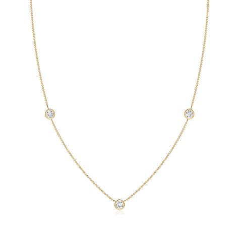 Bezel Set Round Diamond Chain Necklace Angara