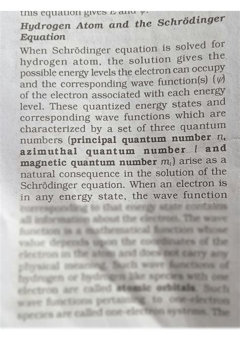 SOLUTION Hydrogen Atom And The Schrodinger Equation Studypool