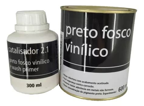 Preto Fosco Vinilico 600ml Catalisador 300ml Maxi Rubber