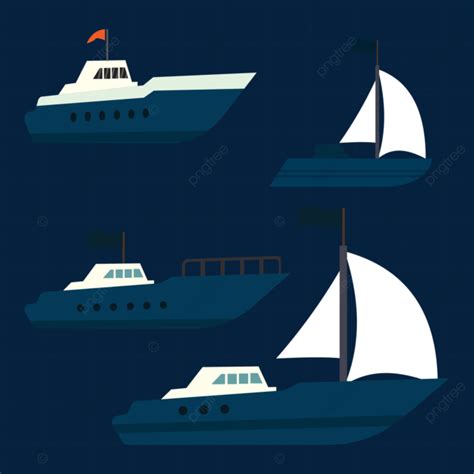 Different Style Of Boat Clip Art Vector Illustration Boat Yacht