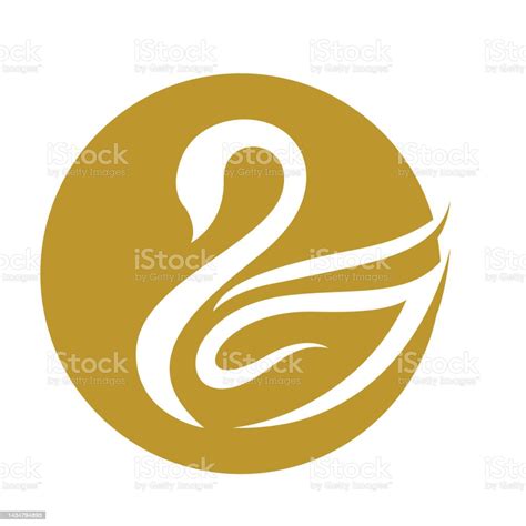 Swan Logo Icon Vector Illustration Design Templateelegant Flying Swan