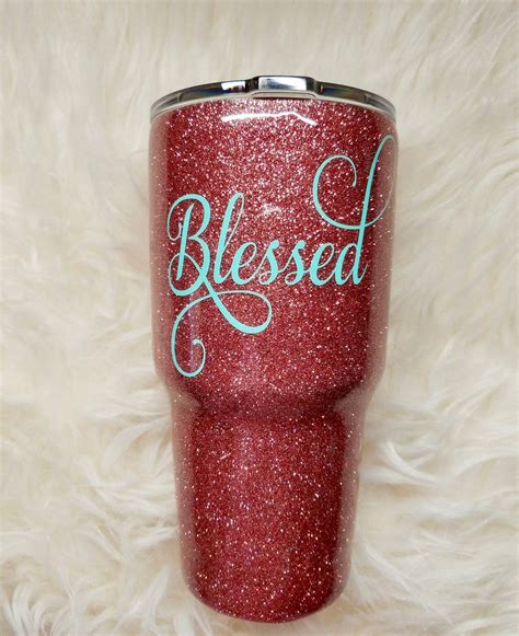 Yeti Rose Gold Glitter Tumbler Glitter Yeti Gold Glittered Etsy