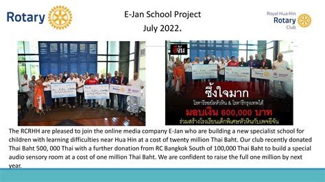 Projects 2022 2023 Rotary Club Of Royal Hua Hin