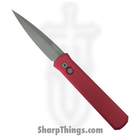 Protech 920 Red Godfather Automatic Knife 154cm Bead Blasted