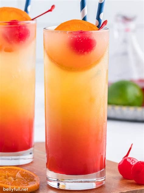 Tequila Sunrise Recipe {easy Beautiful Cocktail} Belly Full