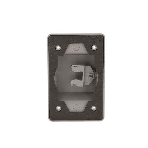 Hubbell Taymac 1 Gang Rectangle Gray Plastic Weatherproof Electrical Box Cover Ptc100gy At