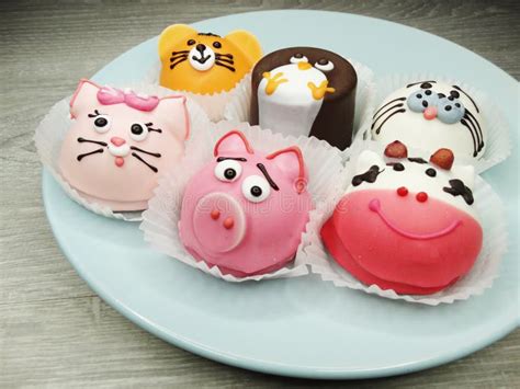 Creative Food Cakes for Child Funny Animal Form Set Stock Photo - Image of assortment, dessert ...