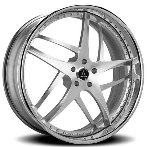 Staggered Artis Forged Wheels Bavaria Brushed Silver Face With