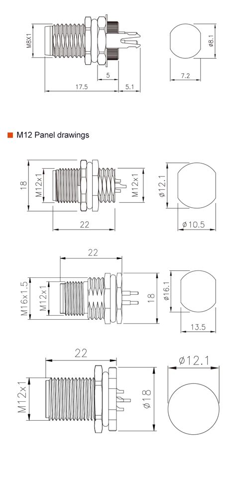 M8 Circular Male Connector Waterproof Signal Transmission With 2 3 4 5