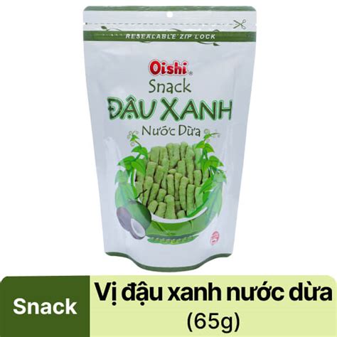 Snack đậu xanh nước dừa Oishi gói 65g tại Bách hóa XANH