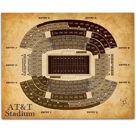 Amazon.com: AT&T Stadium of Arlington Football Seating Chart - 11x14 ...