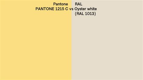 Pantone 1215 C Vs RAL Oyster White RAL 1013 Side By Side Comparison