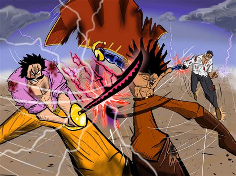 One Piece art: Rocks D Xebec vs Garp and Roger by Kirill-Polymaster on ...