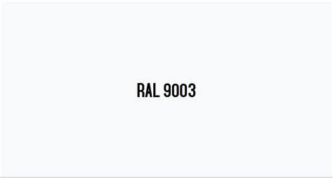 Ral 9003 Nuancier Ral