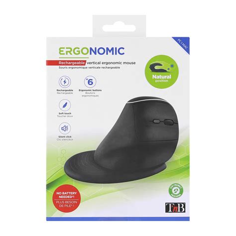 Souris Sans Fil Ergonomique Verticale Et Rechargeable Tnb