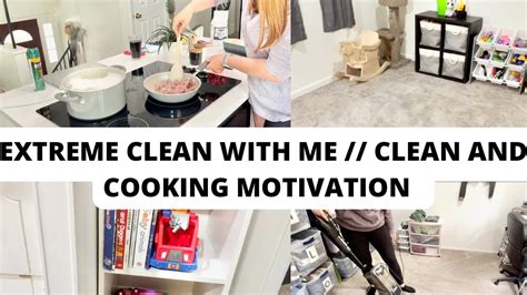 New Extreme Clean With Me Cooking And Cleaning Motivation