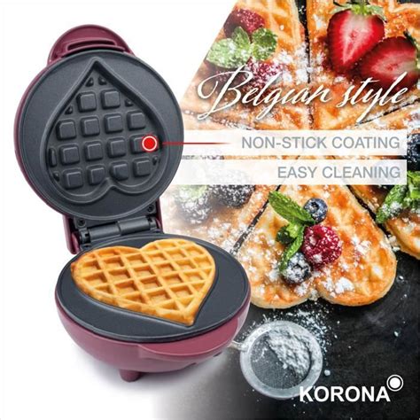 Korona Mini Gaufrier En Forme De C Ur Gaufre Belge En Forme De