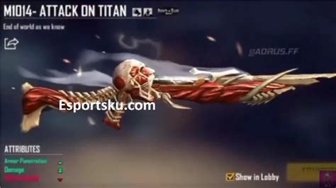 M1014 Skin Free Fire (FF) x Attack on Titan Statistics | Esports