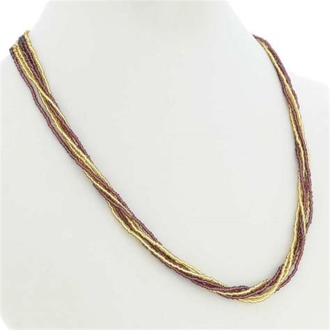 Murano Necklaces Gloriosa Strand Seed Bead Murano Necklace Purple