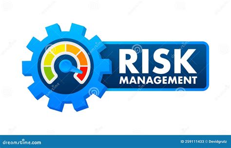 Risks Management Icon Label Vector Stock Illustration Stock Vector