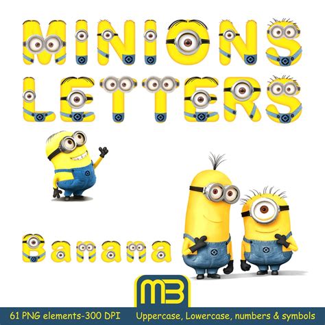 Minion Alphabet letter. Digital clip digital paper from MerabClipArt on ...