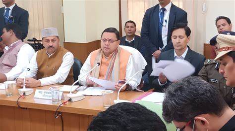 Cm Dhami Reviews Development Works With Key Officials At Haldwani