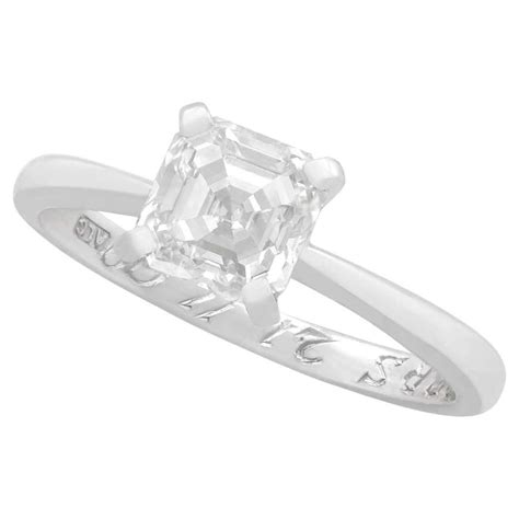 De Beers 2.24 Carat Cushion Cut Diamond Platinum Solitaire Ring at ...