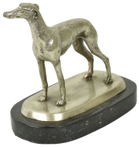 Casa Padrino Luxury Decorative Bronze Figure Greyhound Silver Black