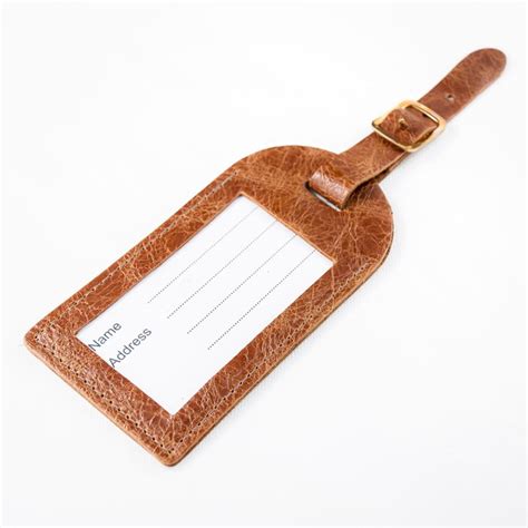 Personalised Natural Tan Foiled Leather Luggage Tag The Gift Experience