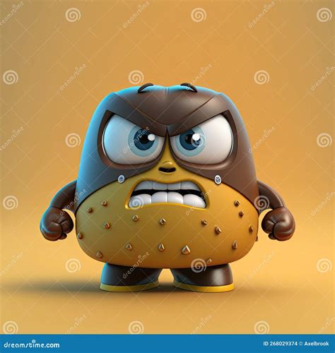 Cute Cartoon Character Angry Funny Stock Illustration - Illustration of ...