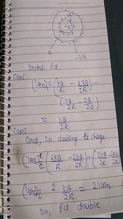 Two Concentric Conducting Spheres Of Radii R And 2r Carrying Charges Q