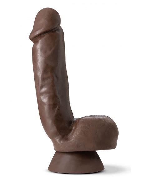 DR Skin Plus 8 Inch Thick Posable Dildo With Squeezable Balls Choco