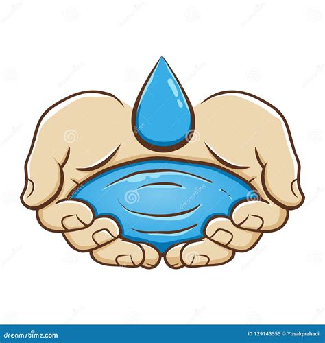 Pair Of Hand Holding Water Stock Vector Illustration Of Fingers