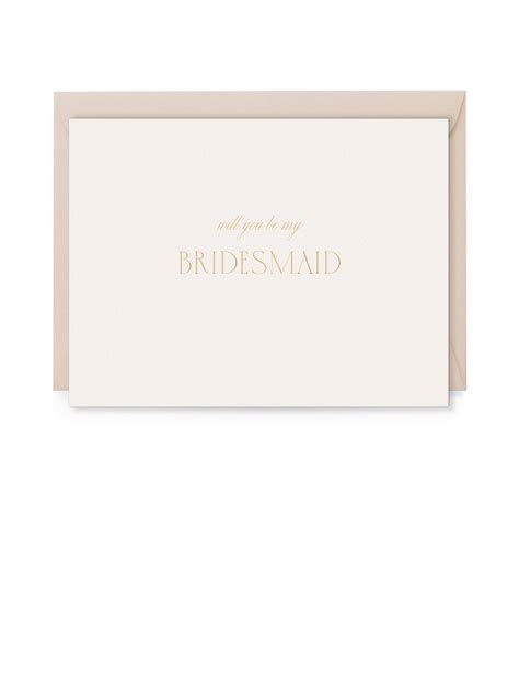 Bridesmaid Proposal Card Foil Ivory And Stone