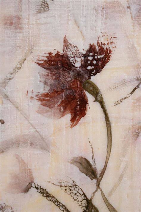 Original Encaustic Bees Wax Painting Wild Flower By Swallastudio