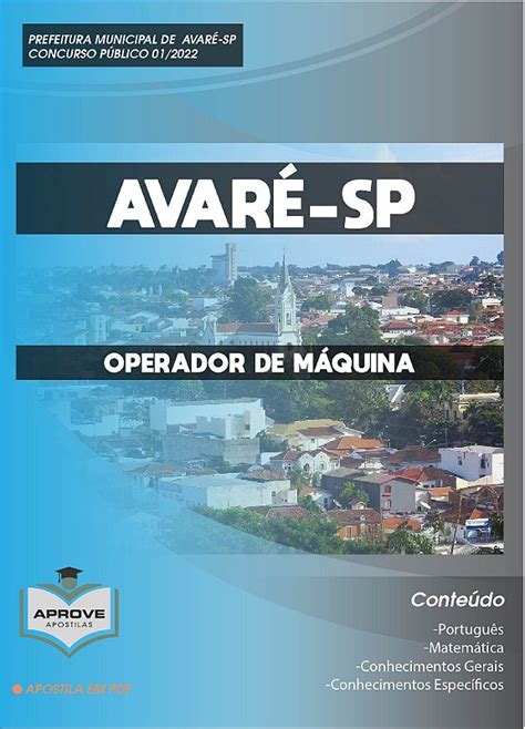 Apostila Avar Operador De M Quina Aprove Apostilas