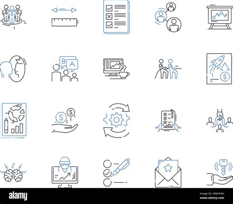 Business Metrics Outline Icons Collection Revenue Profit Cost