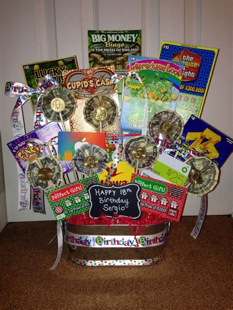 Money T Basket Lottery Money And T Cards 18th Birthday Ideas