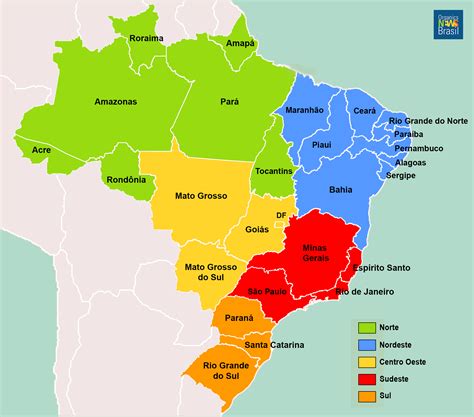 Cores Das Regiões Do Brasil - Cor Das Regiões Do Brasil - REVOEDUCA